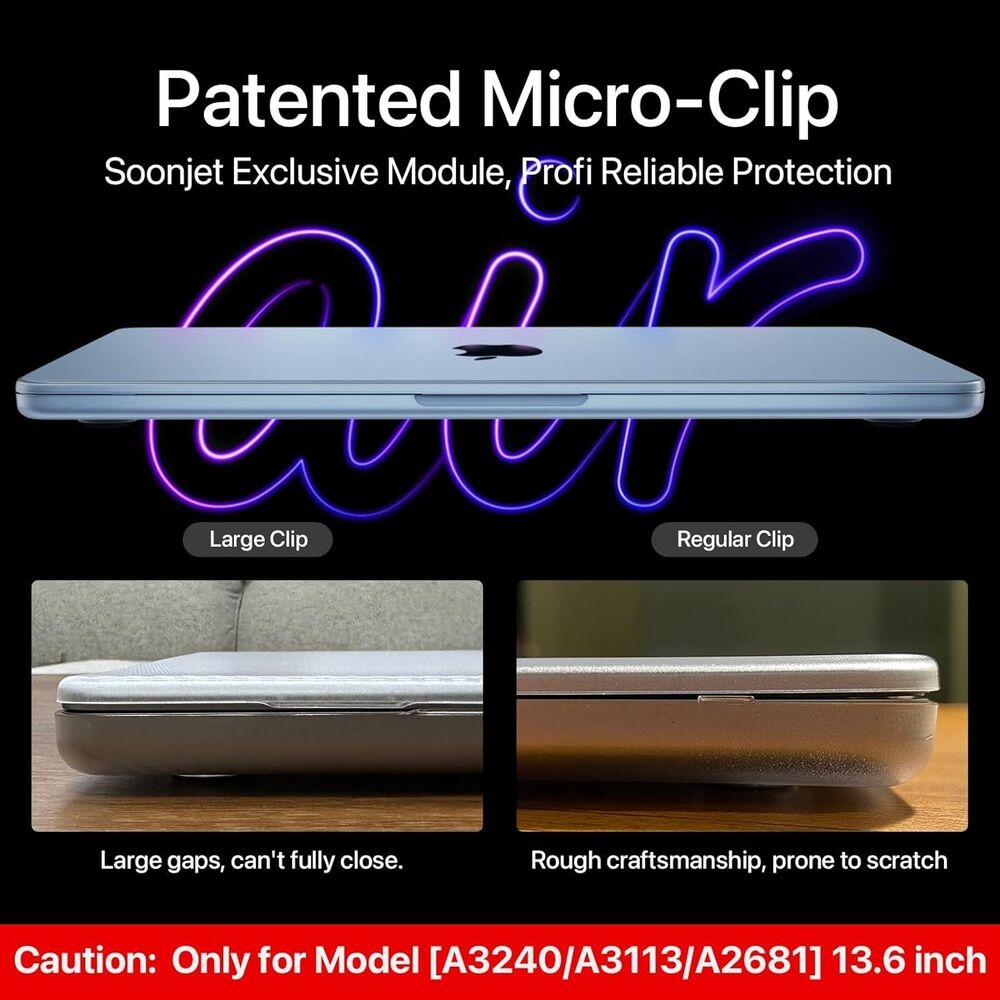 Matte Case for MacBook Air 13/13.6-inch M5/M4/M3/M2 Sky Blue Clear - Picture 5 of 7